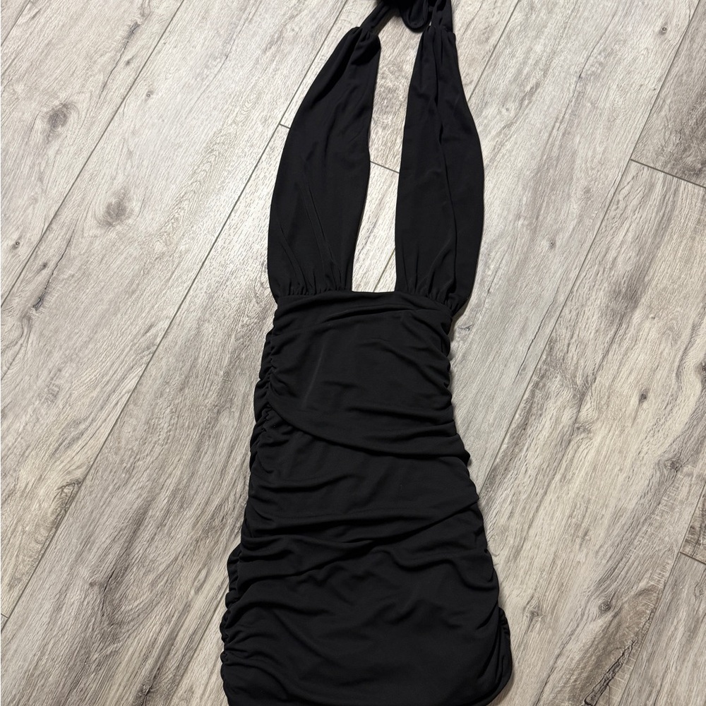 Zara Elegant Black Halter Dress - BNWT